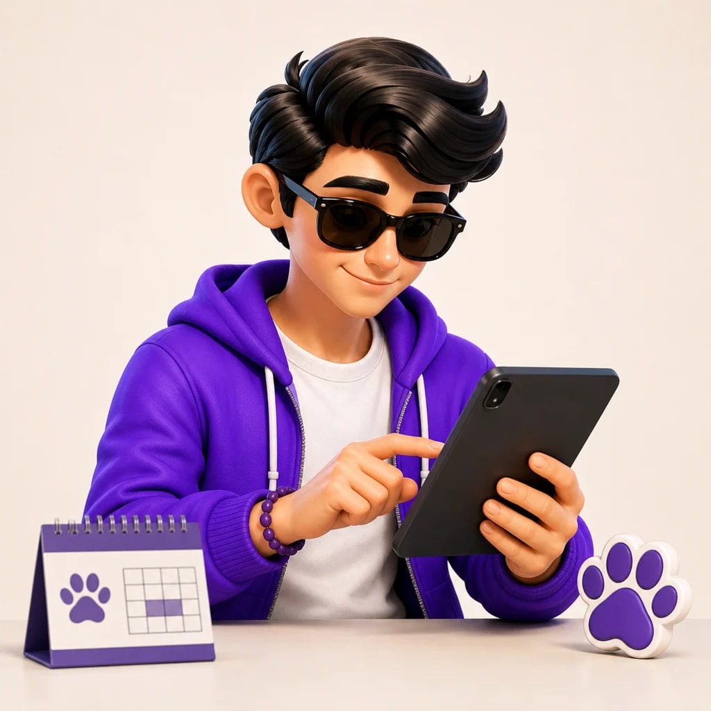 Nephew helping Oak & Paw Veterinary with daily work