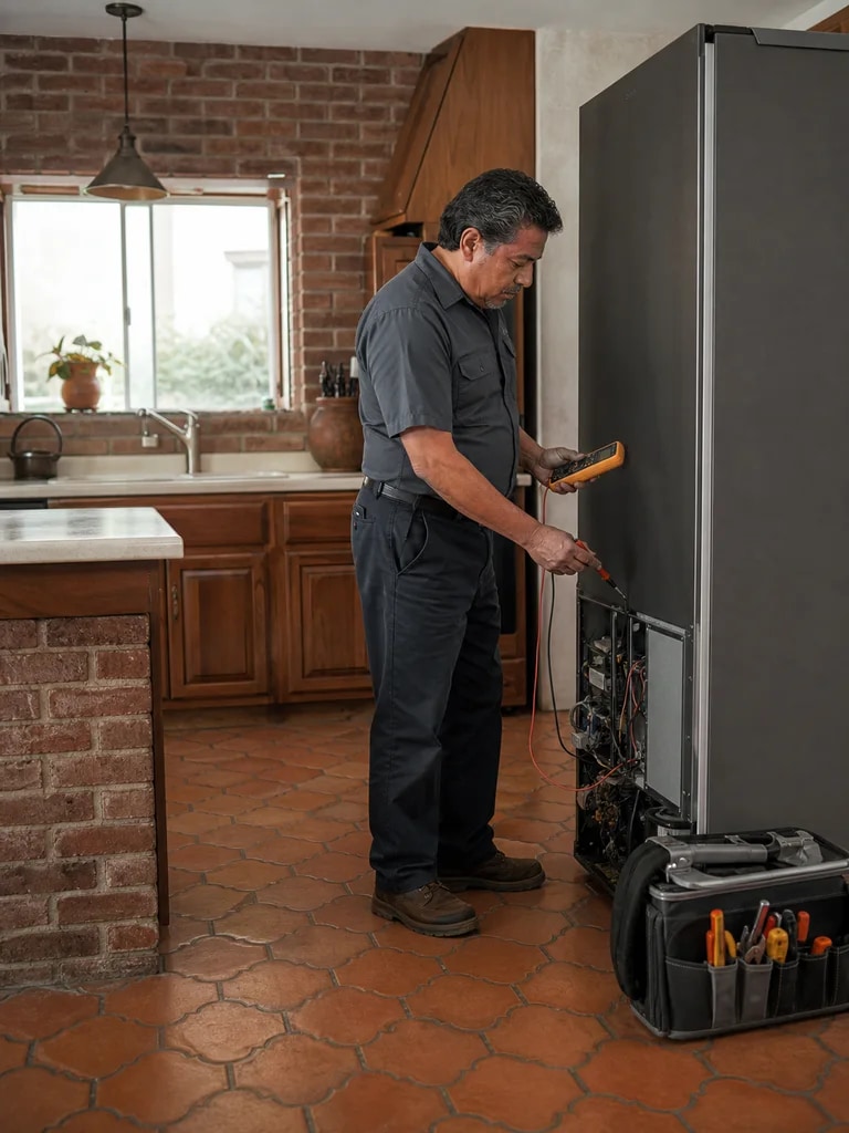 An appliance repair owner preparing for a home service call