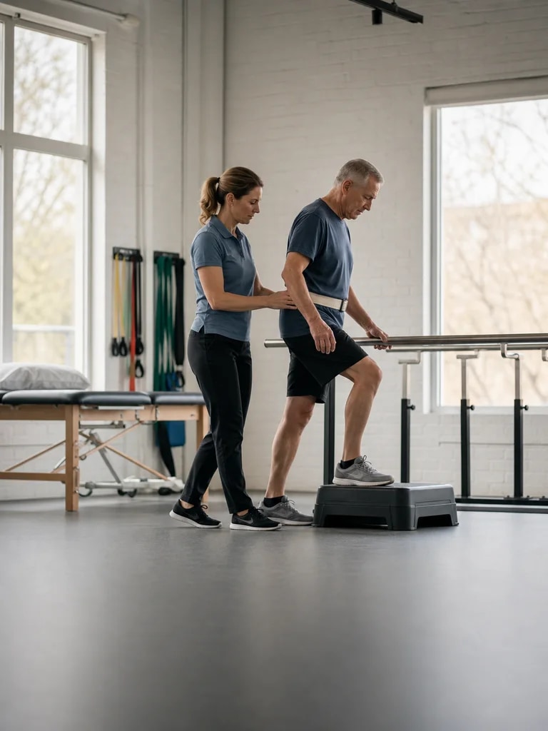 A physical therapy clinic owner preparing for the next visit