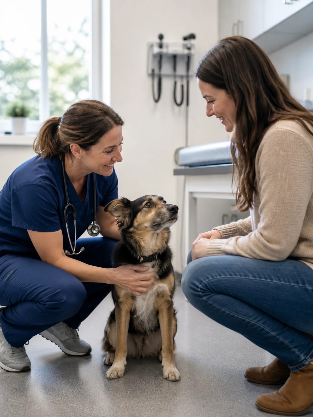 A veterinary clinic owner preparing for the next appointment